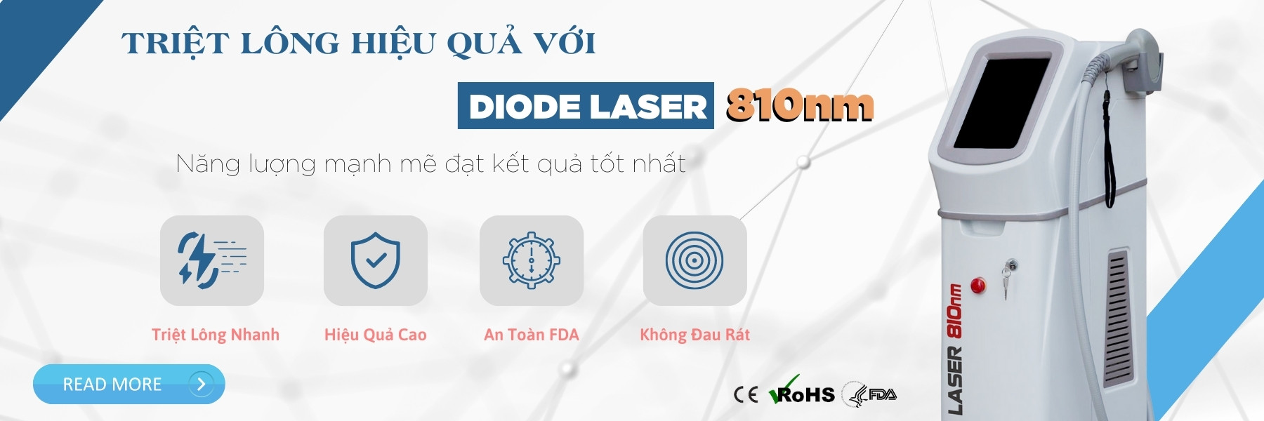máy triệt lông spa diode laser